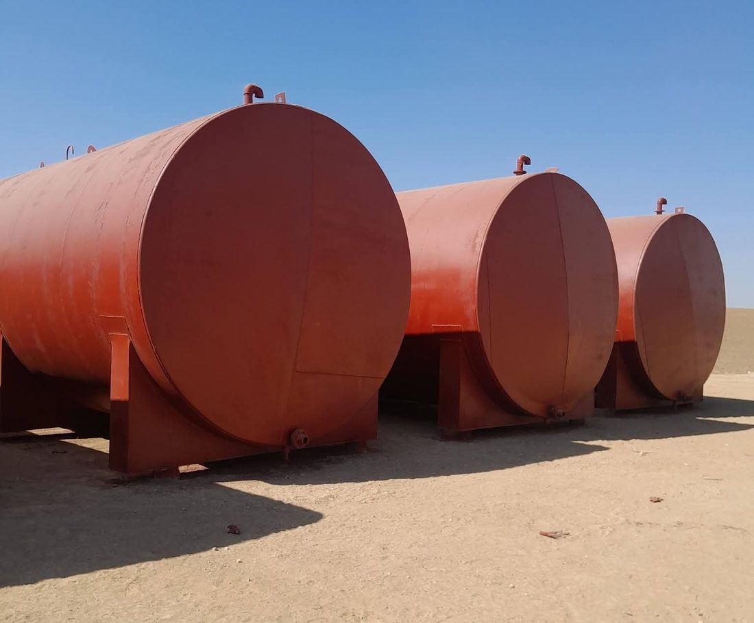 Fabricated steel storage tanks, delivered to site